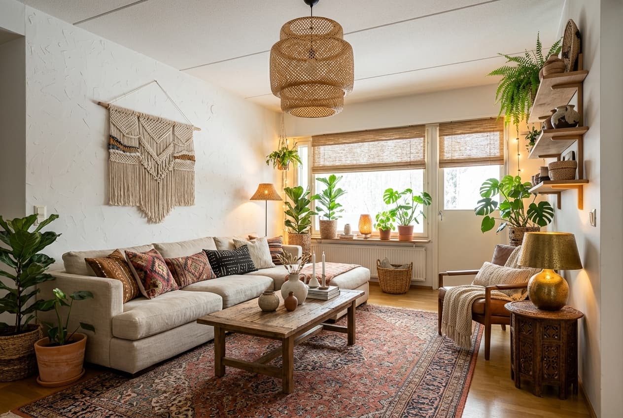 Boheemi sisustus — esimerkkikuva